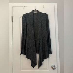 Express One Eleven Dark Gray Longline Waterfall Cardigan